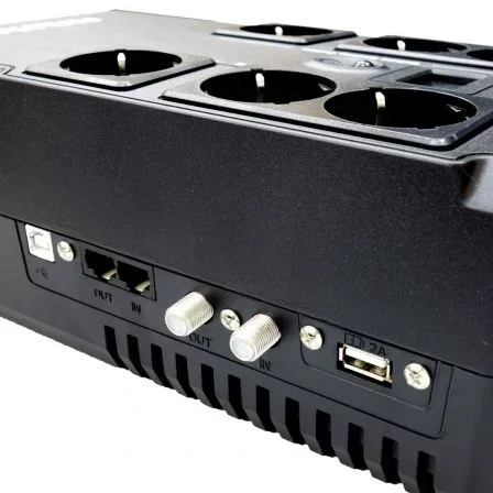 Phasak Kryptos 800VA SAI Interactivo con 6 Tomas y USB de Carga